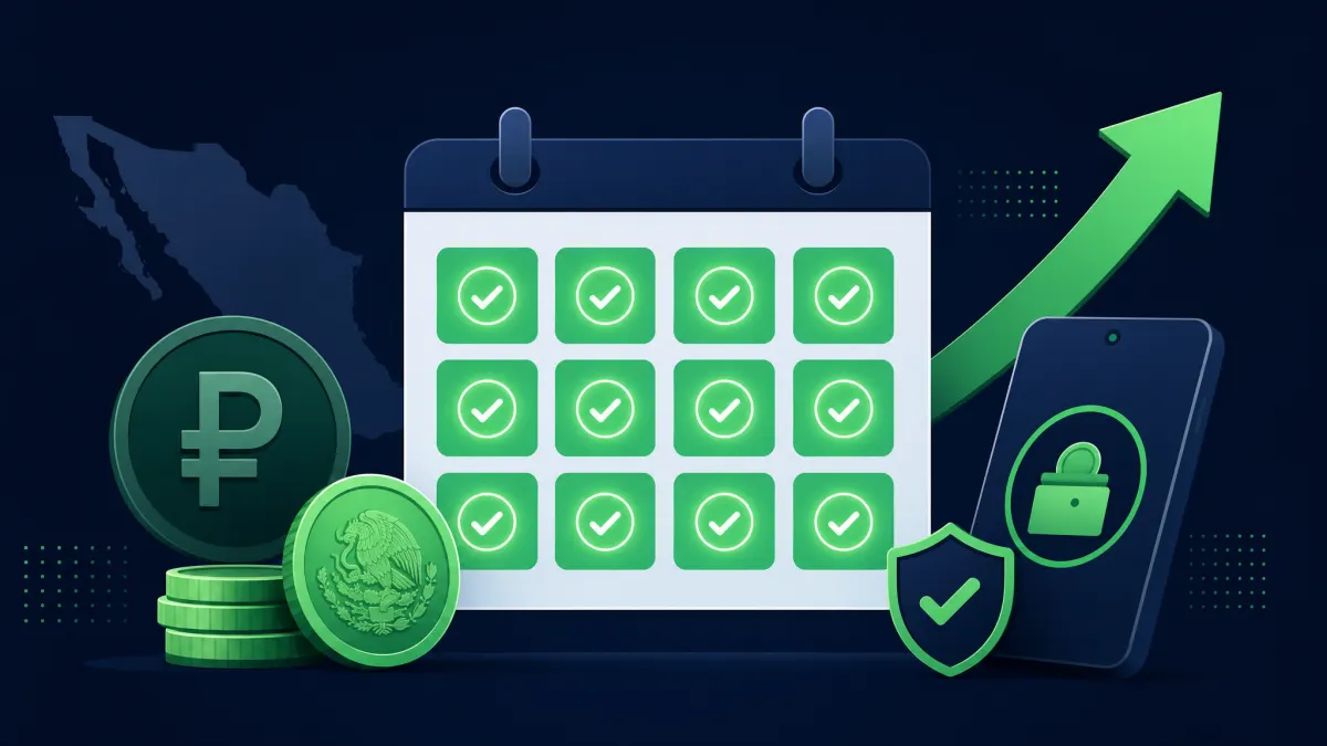 Persona en México revisando en su celular el calendario de cuotas de su financiamiento