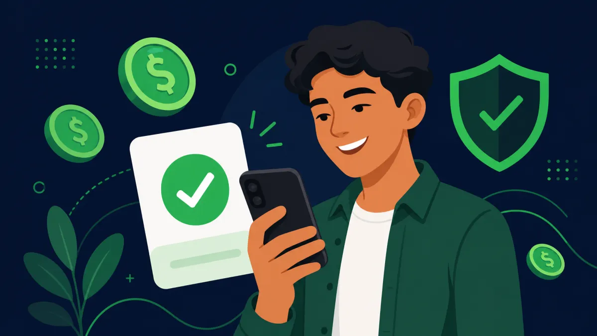 Persona joven en México revisando una solicitud de financiamiento en su celular